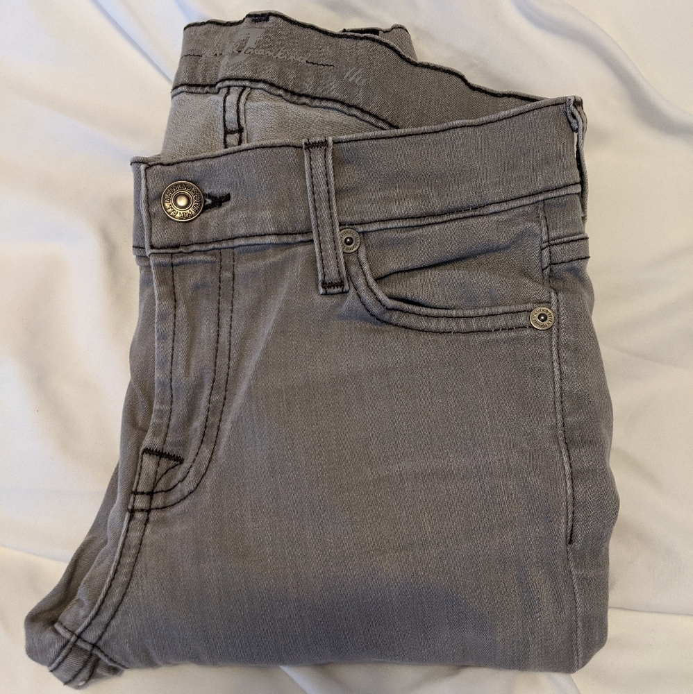 7 For All Mankind Gray Skinny Jeans
